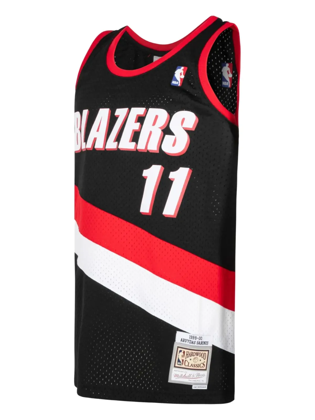 Mitchell & Ness ポートランド・トレイルブレイザーズ 1999/00 アルヴィダス・サボニス スウィングマン ロード ジャージ - 画像3