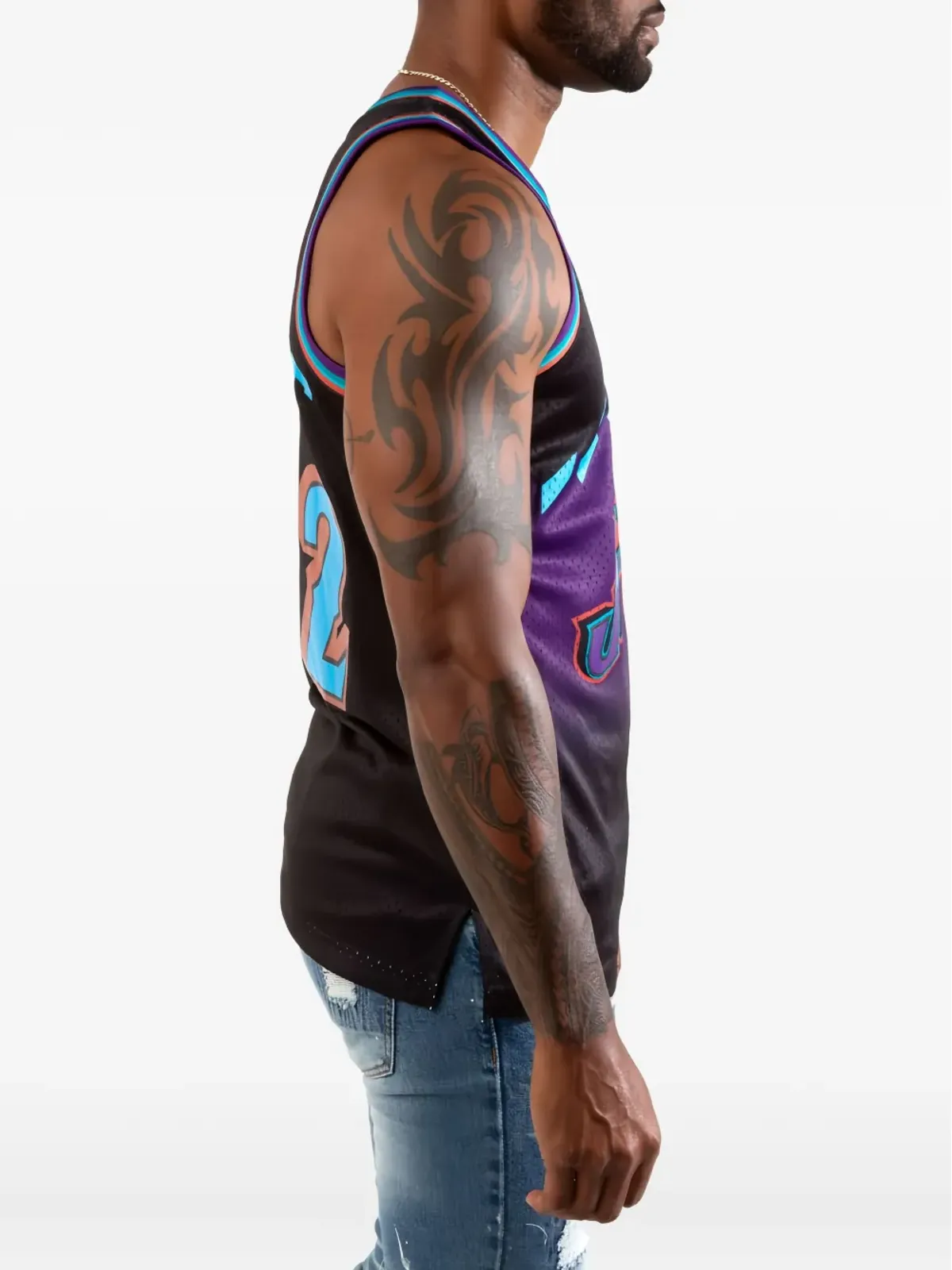 Mitchell & Ness リロードスイングマン NBA ユタジャズ 1996 カール・マローン Tシャツ - ブラック - 画像2