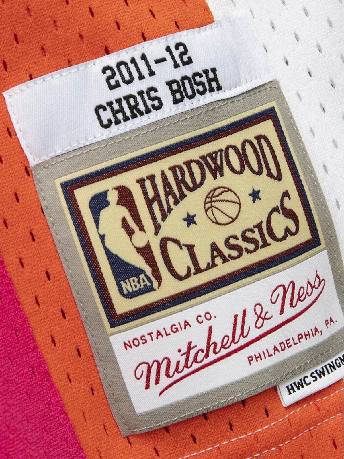 Mitchell & Ness NBA Heat 2011 クリス・ボッシュ スイングマンジャージ ホワイト - 画像3
