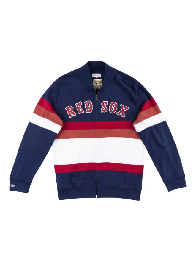 Mitchell & Ness Mitchell & Ness x MLB ボストン・レッドソックス ストライプ柄ジップアップスウェット - ブルーの商品画像