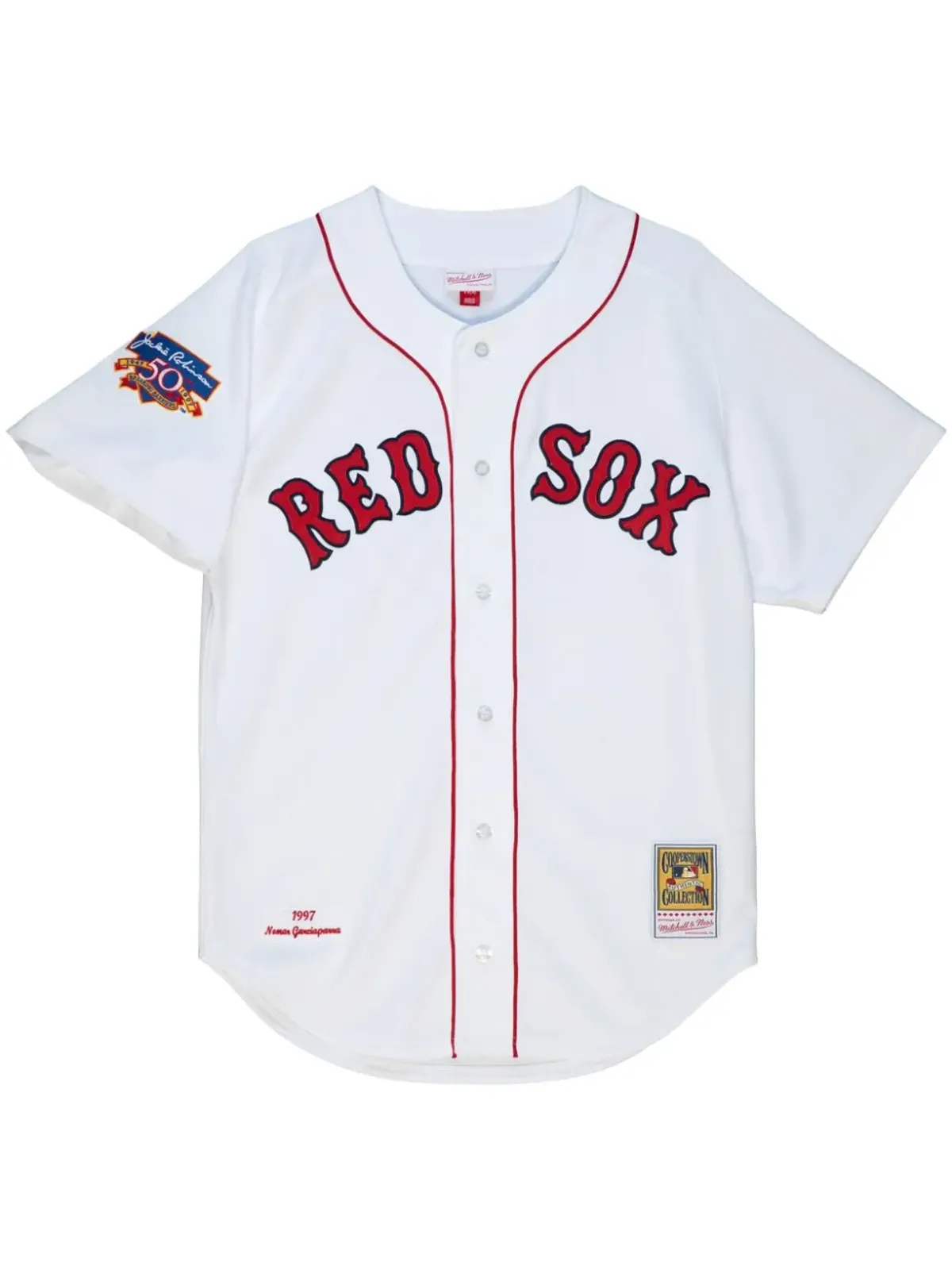 Mitchell & Ness MLB ボストン・レッドソックス 1997 ノマー・ガルシアパラ 野球ジャージ - White - 画像1