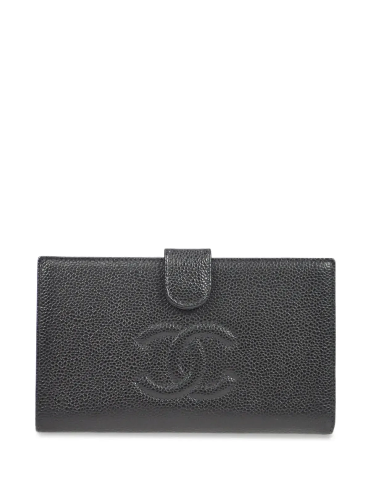 CHANEL ビンテージ 2002年 CC レザー ウォレット ブラック - 画像1