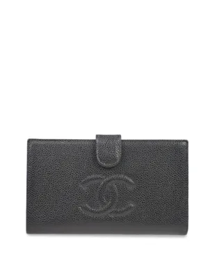 CHANEL ビンテージ 2002年 CC レザー ウォレット ブラック - サムネイル1