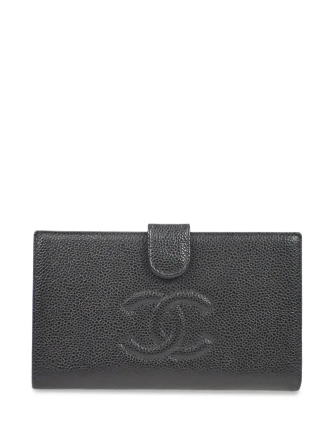 CHANEL Pre-Owned CHANEL ビンテージ 2002年 CC レザー ウォレット ブラックの商品画像