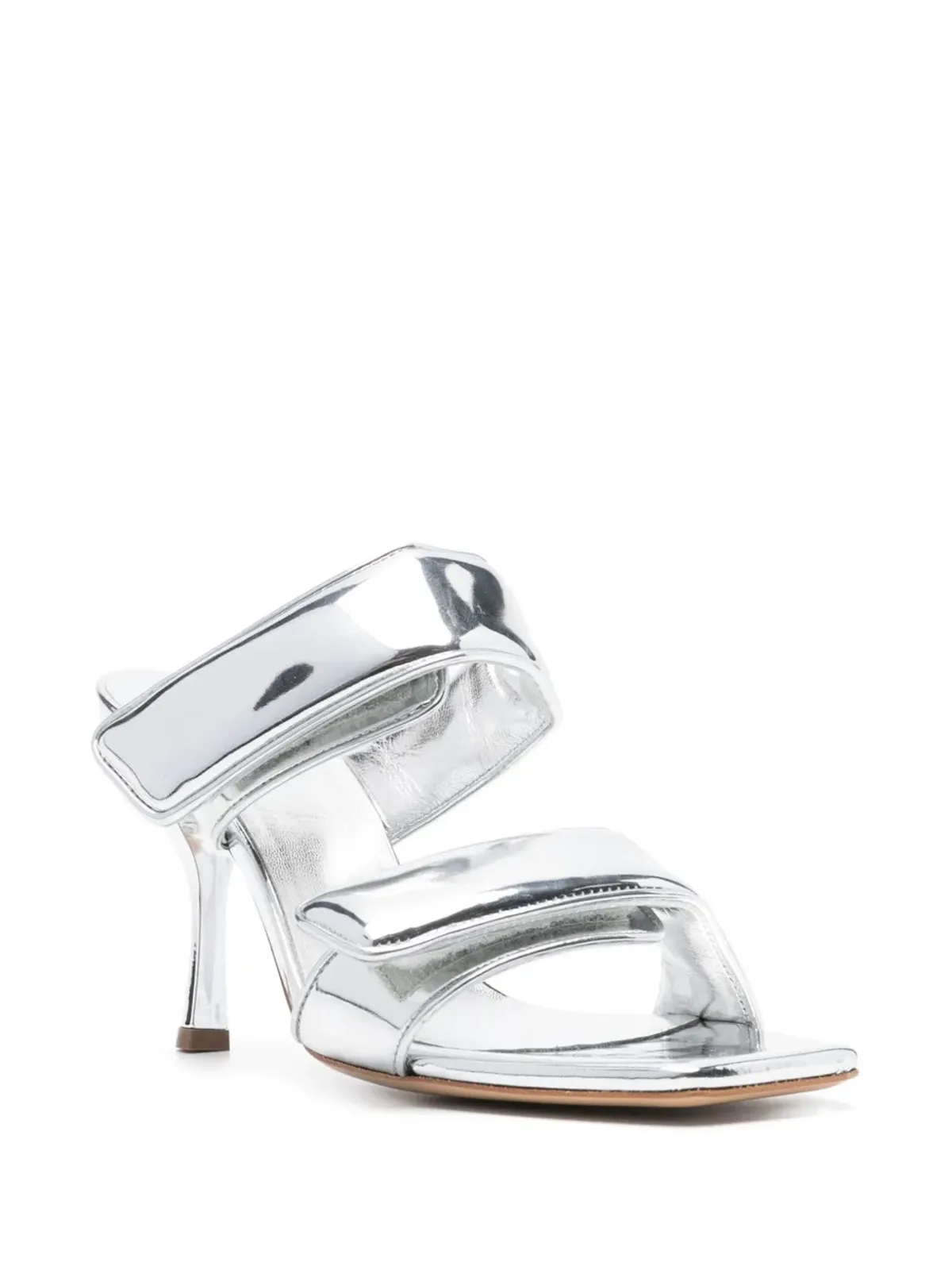 GIABORGHINI Perni laminated sandals - Silver - 画像2