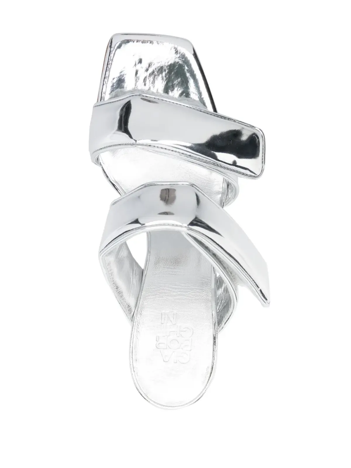 GIABORGHINI Perni laminated sandals - Silver - 画像4