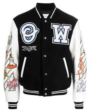 Off-White ロジックパッチ バーシティジャケット - ブラック - サムネイル1