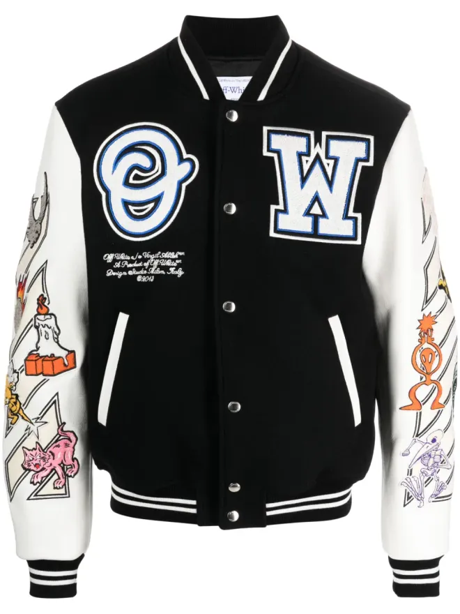OFF-WHITE Off-White ロジックパッチ バーシティジャケット - ブラックの商品画像