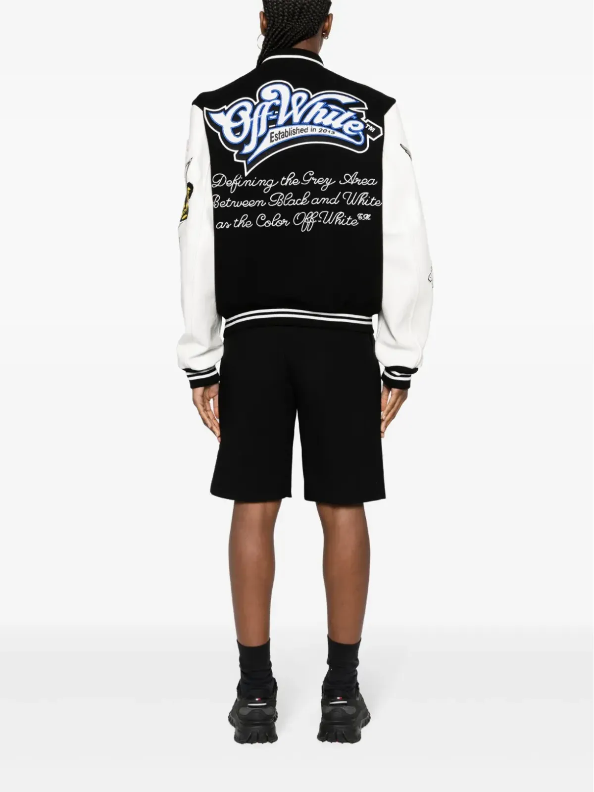 Off-White ロジックパッチ バーシティジャケット - ブラック - 画像3