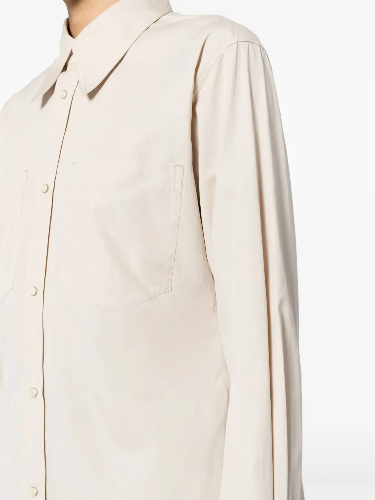 LEMAIRE ポインテッドカラー プレススタッド シャツ - 画像5