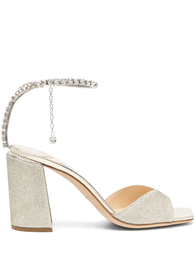 Jimmy Choo Jimmy Choo Saeda 85mm レザーサンダル - ゴールドの商品画像