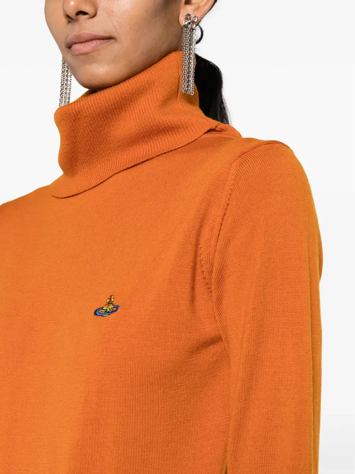 Vivienne Westwood Giulia Orb刺繍入りニット - オレンジ - 画像5