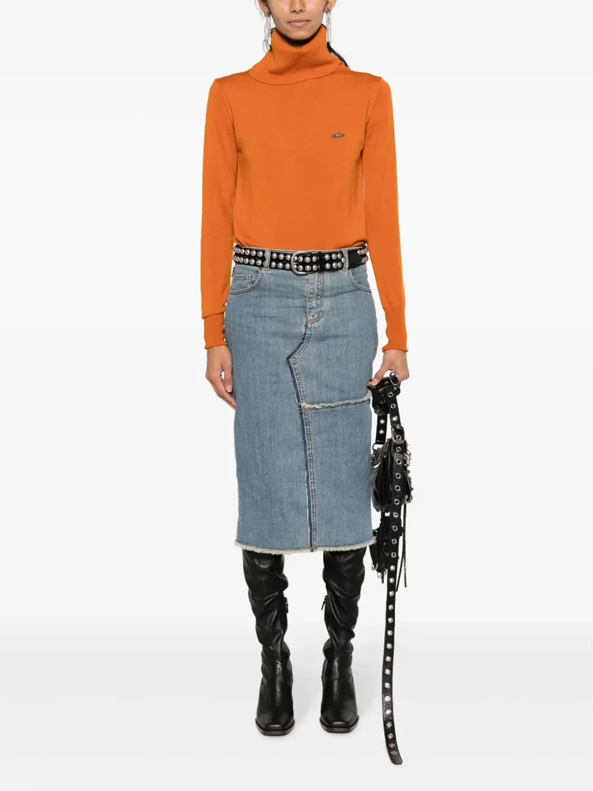 Vivienne Westwood Giulia Orb刺繍入りニット - オレンジ - 画像2