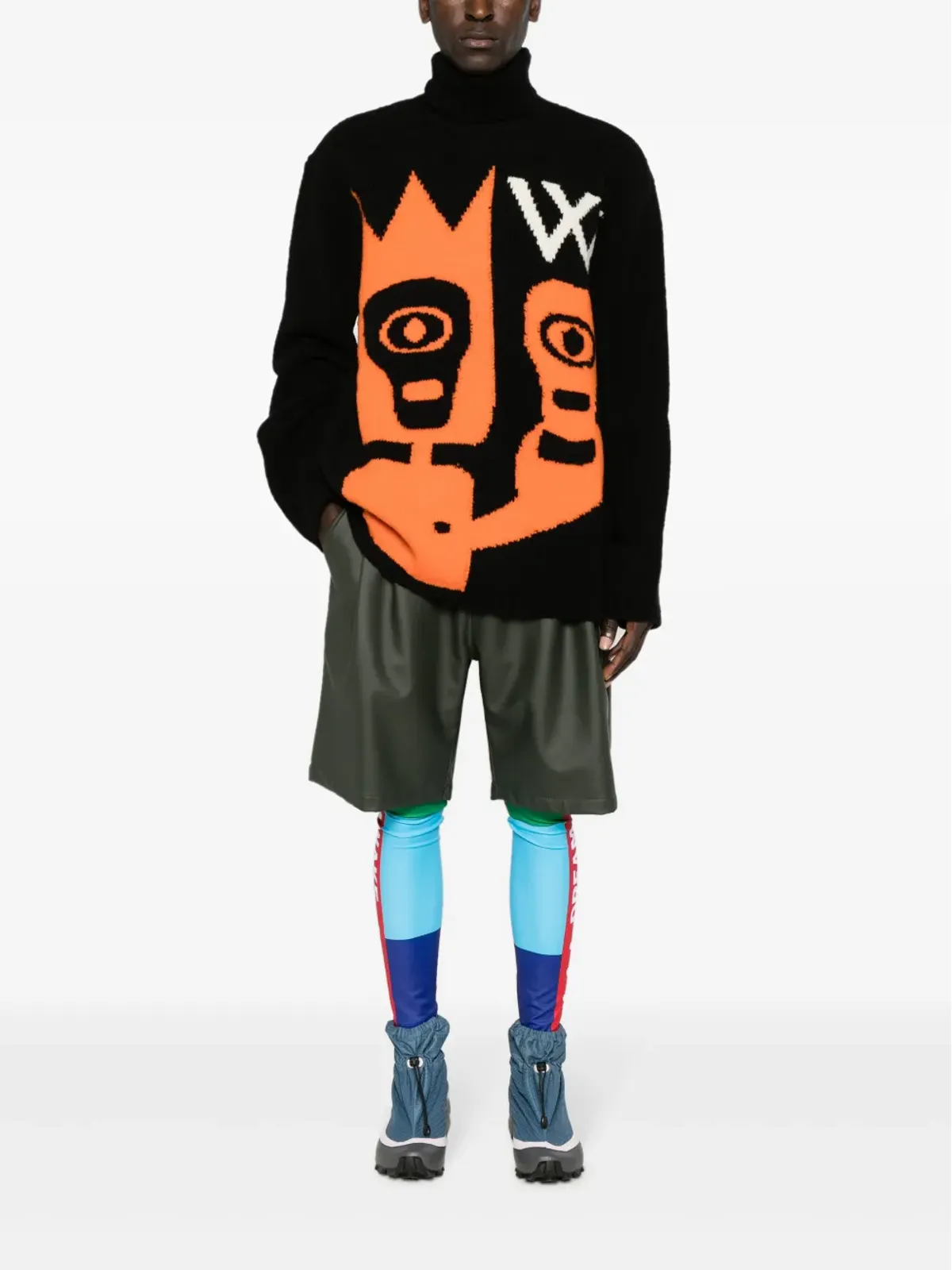 Walter Van Beirendonck スカルインターシャ・ニット ウール混紡 ジャンパー - ブラック - 画像2