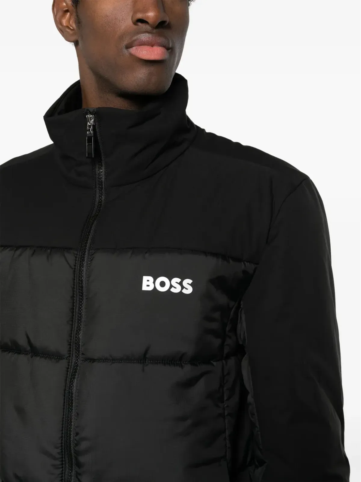 BOSS ロゴプリント パネルドパディッド ジャケット - ブラック - 画像5