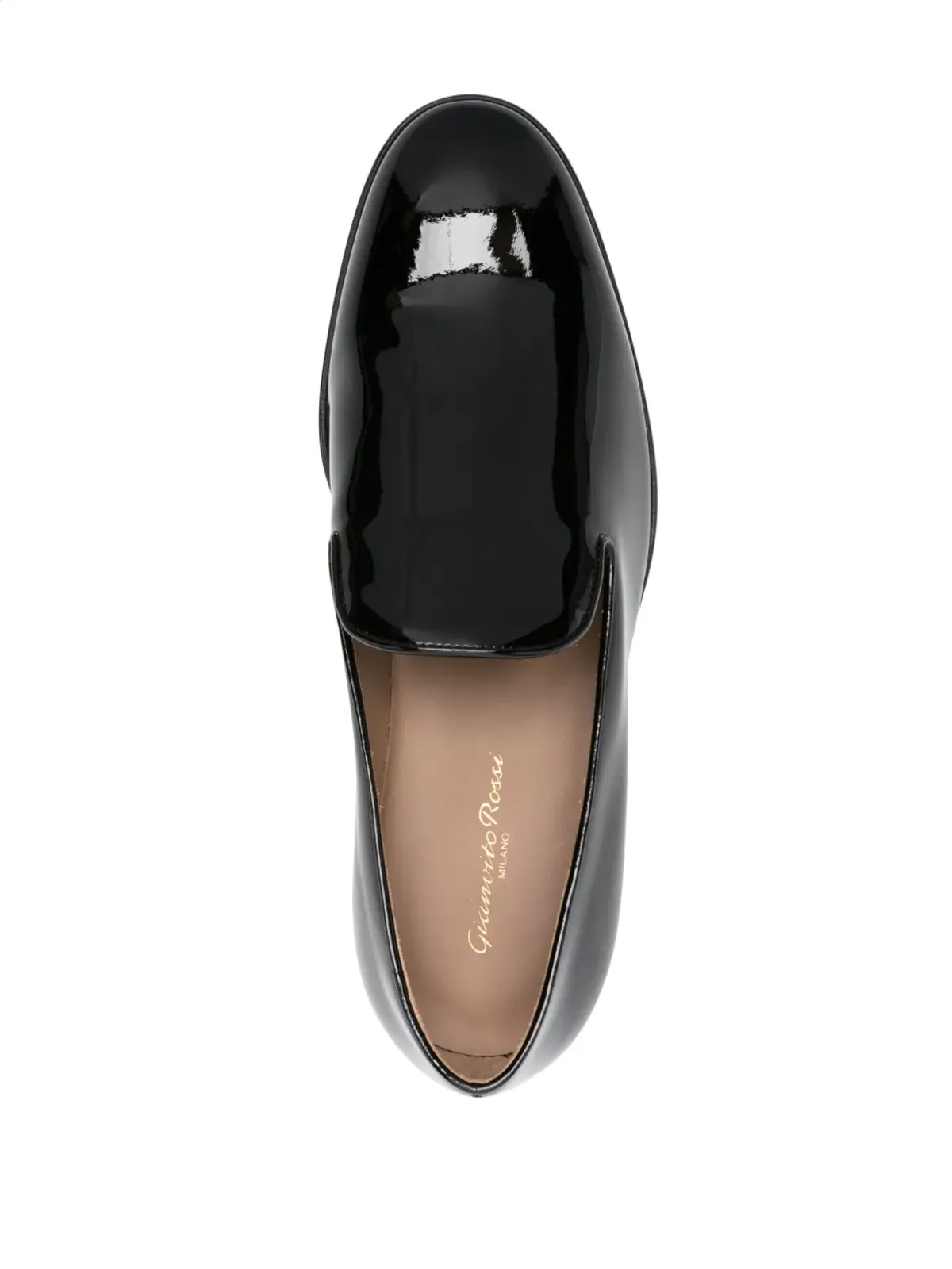 Gianvito Rossi パテントフィニッシュレザー ローファー ブラック - 画像4
