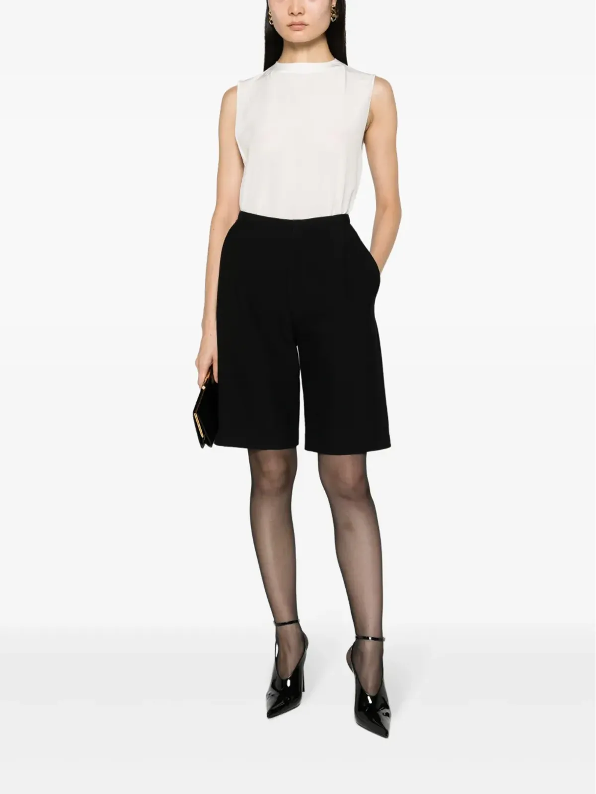 Saint Laurent ノースリーブ サテン タンクトップ - 画像2