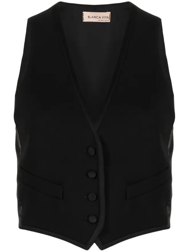 Blanca Vita Blanca Vita Vネック・リアバックル付きジレの商品画像