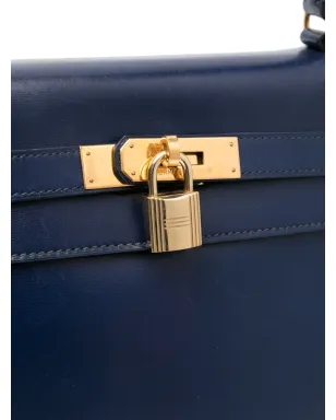 Hermès ビンテージ 1995 Kelly 32 ツーウェイ ハンドバッグ ブルー - サムネイル4