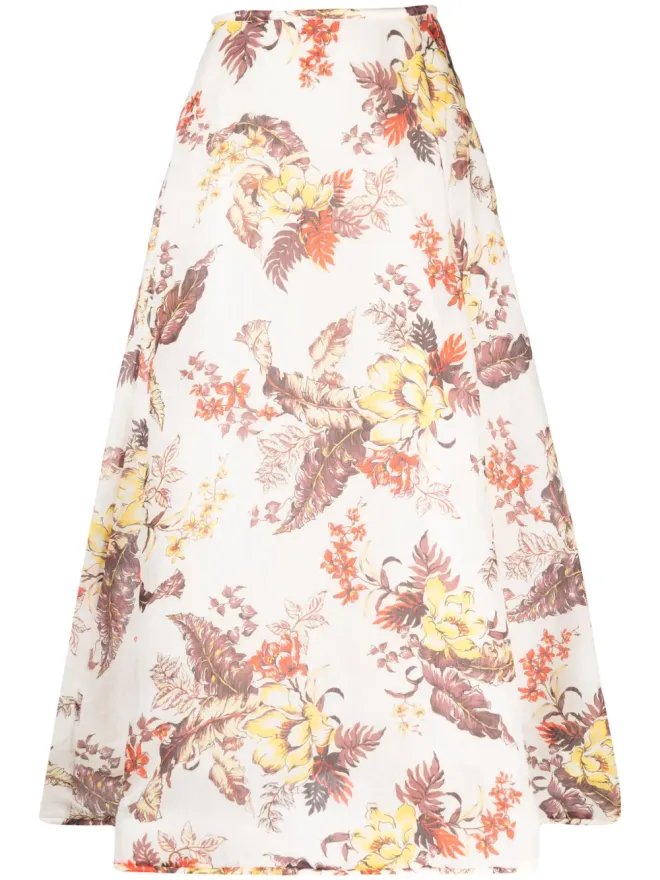 Zimmermann ZIMMERMANN マッチメーカー 花柄プリント Aラインスカート - Neutralsの商品画像