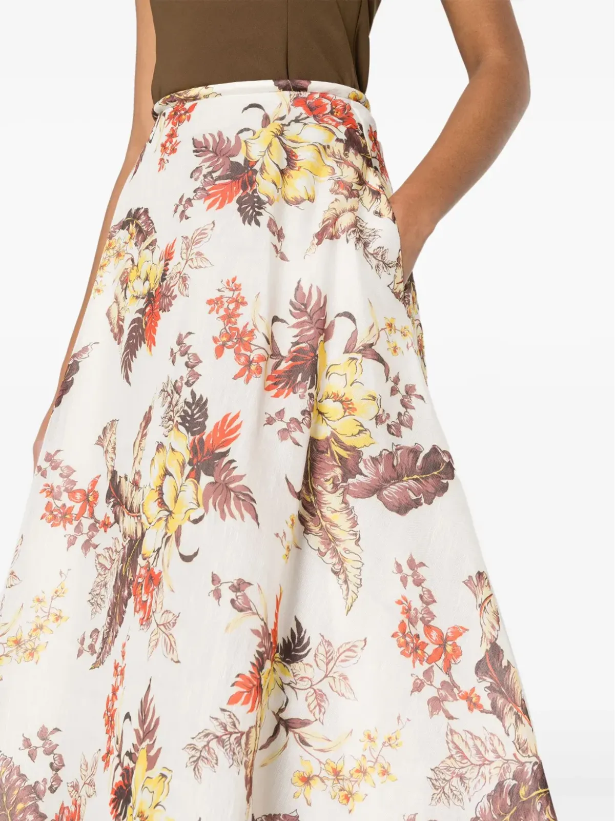 ZIMMERMANN マッチメーカー 花柄プリント Aラインスカート - Neutrals - 画像5
