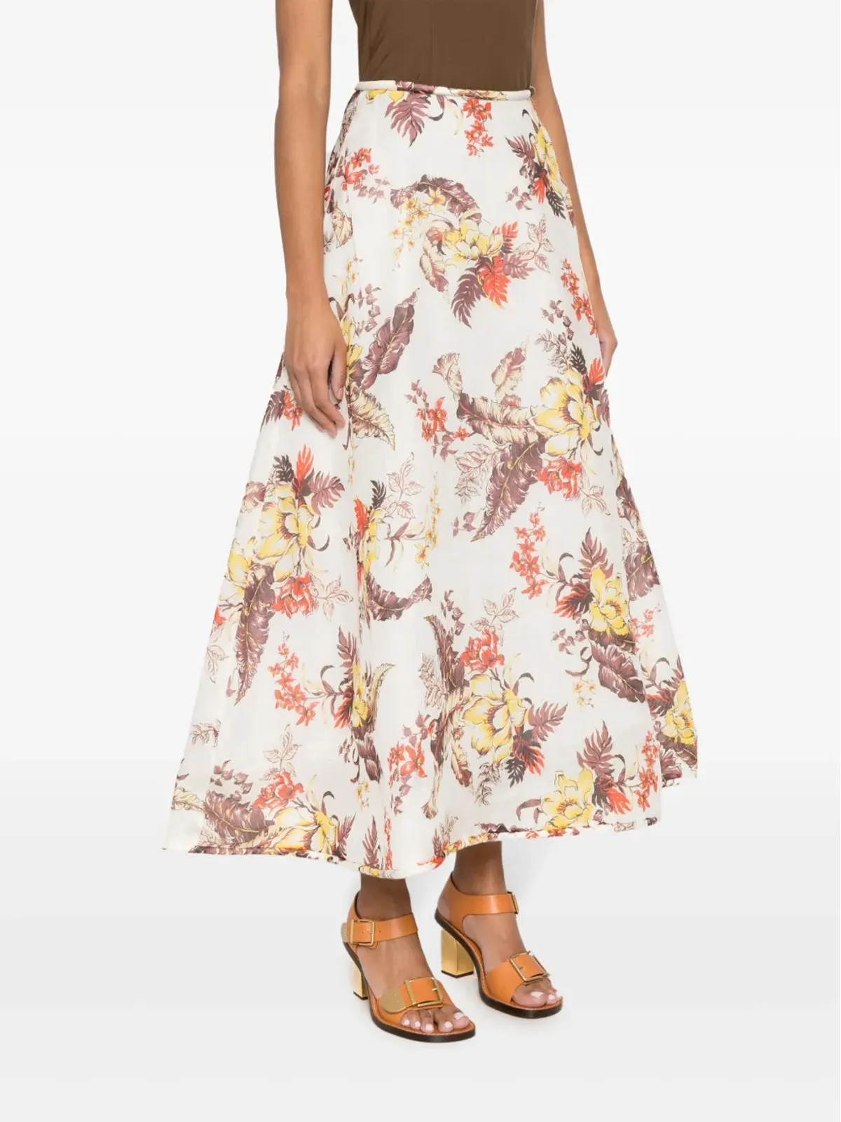ZIMMERMANN マッチメーカー 花柄プリント Aラインスカート - Neutrals - 画像3
