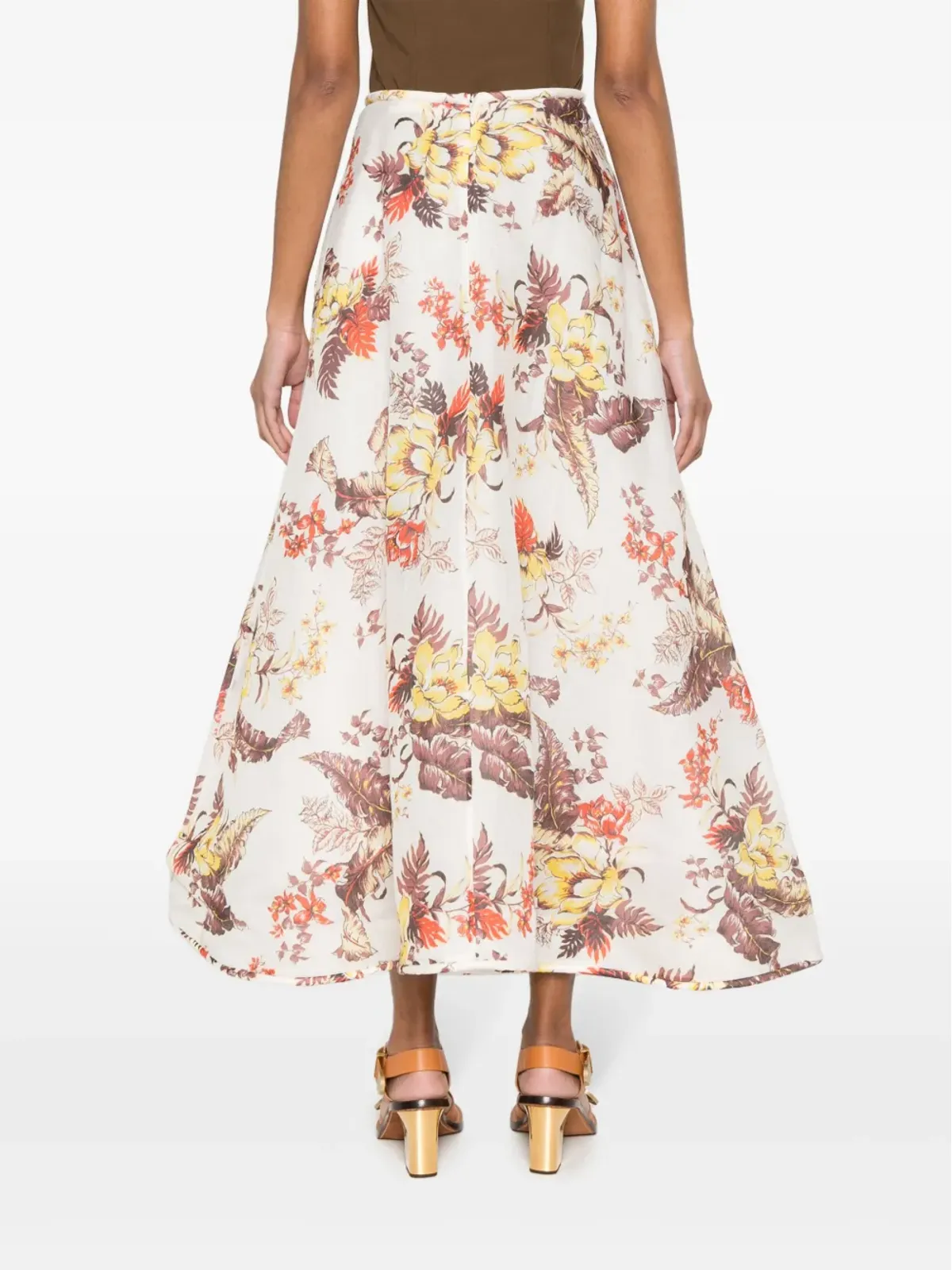 ZIMMERMANN マッチメーカー 花柄プリント Aラインスカート - Neutrals - 画像4