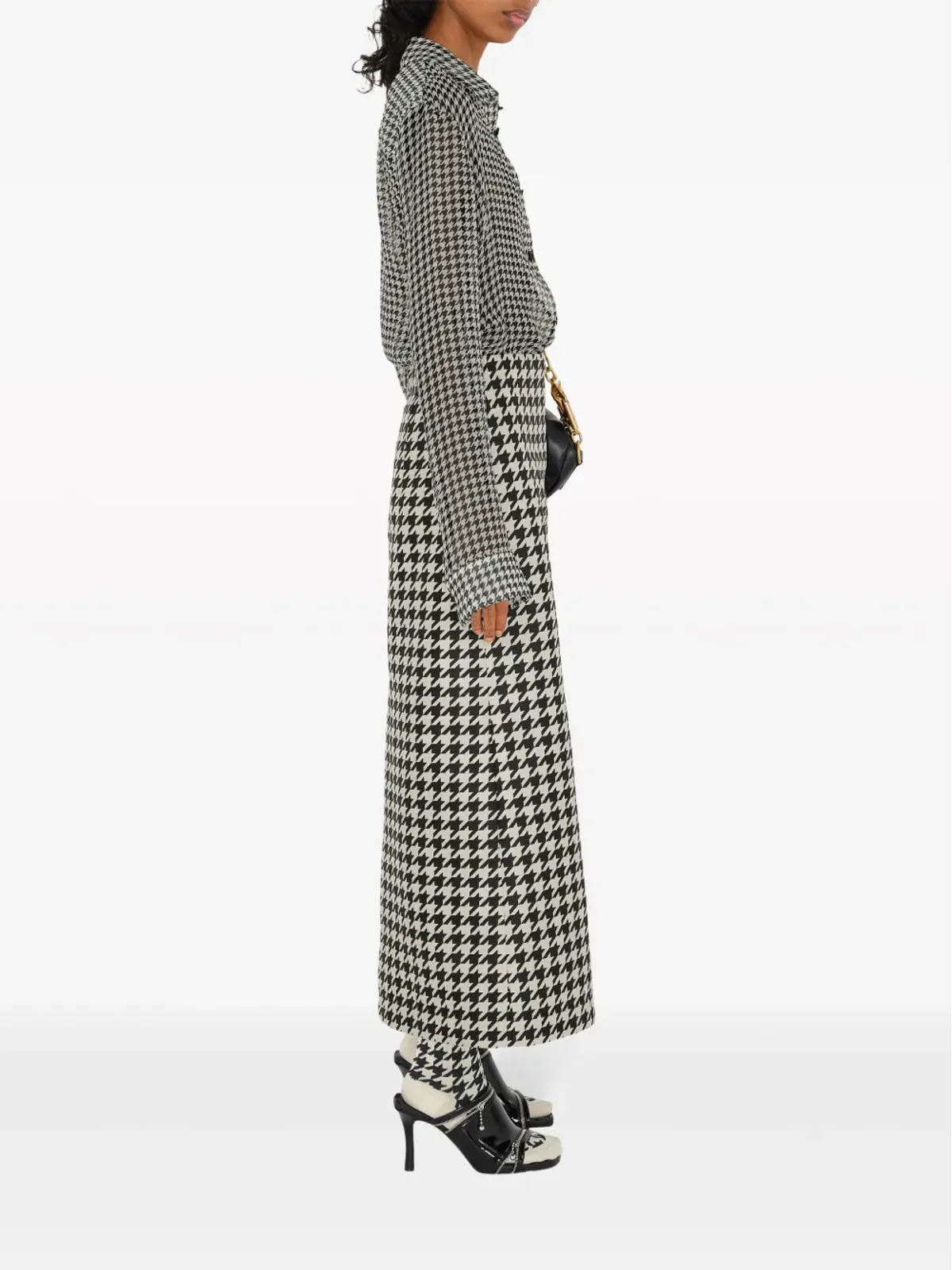 Burberry ヘリンボーン柄ギャバジン クロップドパンツ - ブラック - 画像3