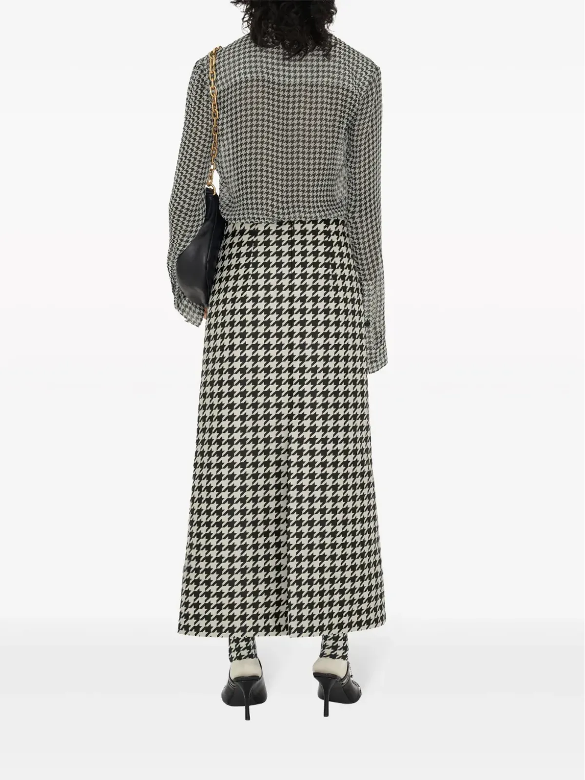 Burberry ヘリンボーン柄ギャバジン クロップドパンツ - ブラック - 画像4