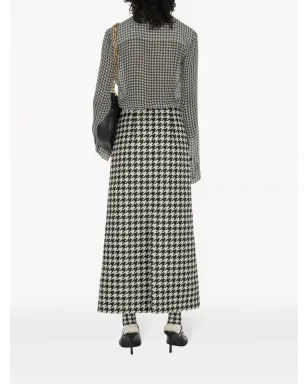 Burberry ヘリンボーン柄ギャバジン クロップドパンツ - ブラック - サムネイル4