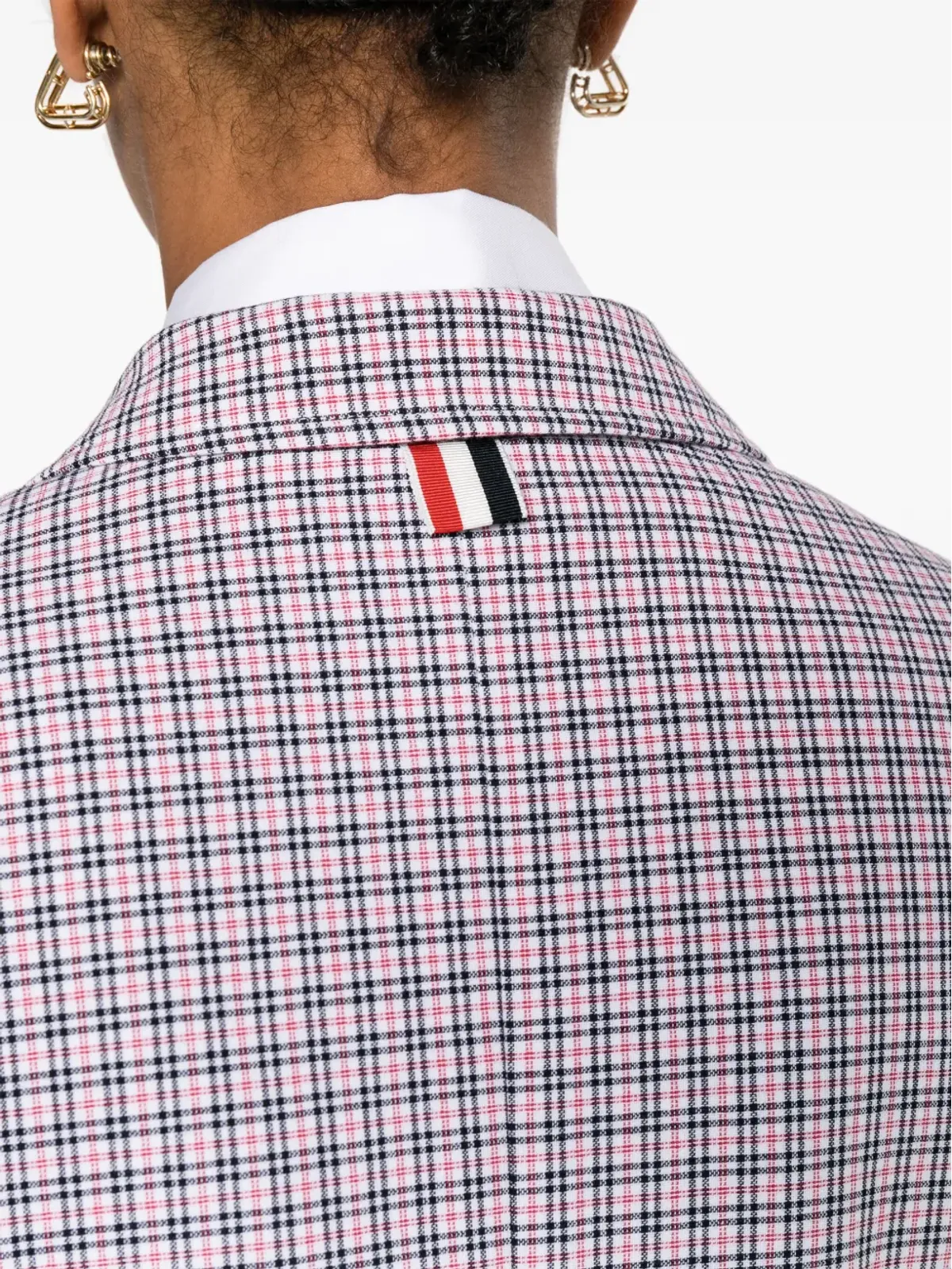 Thom Browne チェック柄クレープのシングルブレストブレザー - ホワイト - 画像5