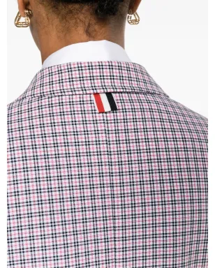 Thom Browne チェック柄クレープのシングルブレストブレザー - ホワイト - サムネイル5