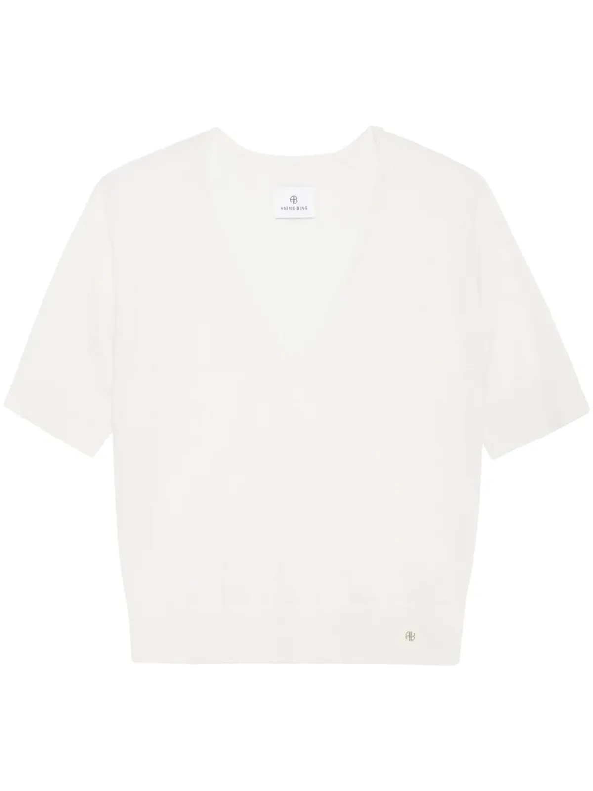 ANINE BING Aria ロゴプレート Tシャツ - ホワイト - 画像1