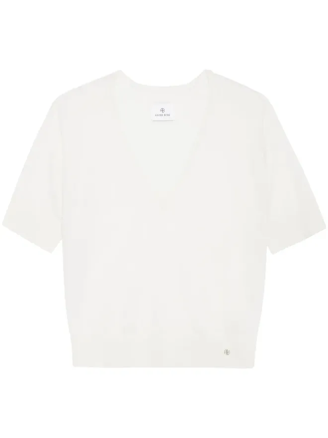 ANINE BING ANINE BING Aria ロゴプレート Tシャツ - ホワイトの商品画像
