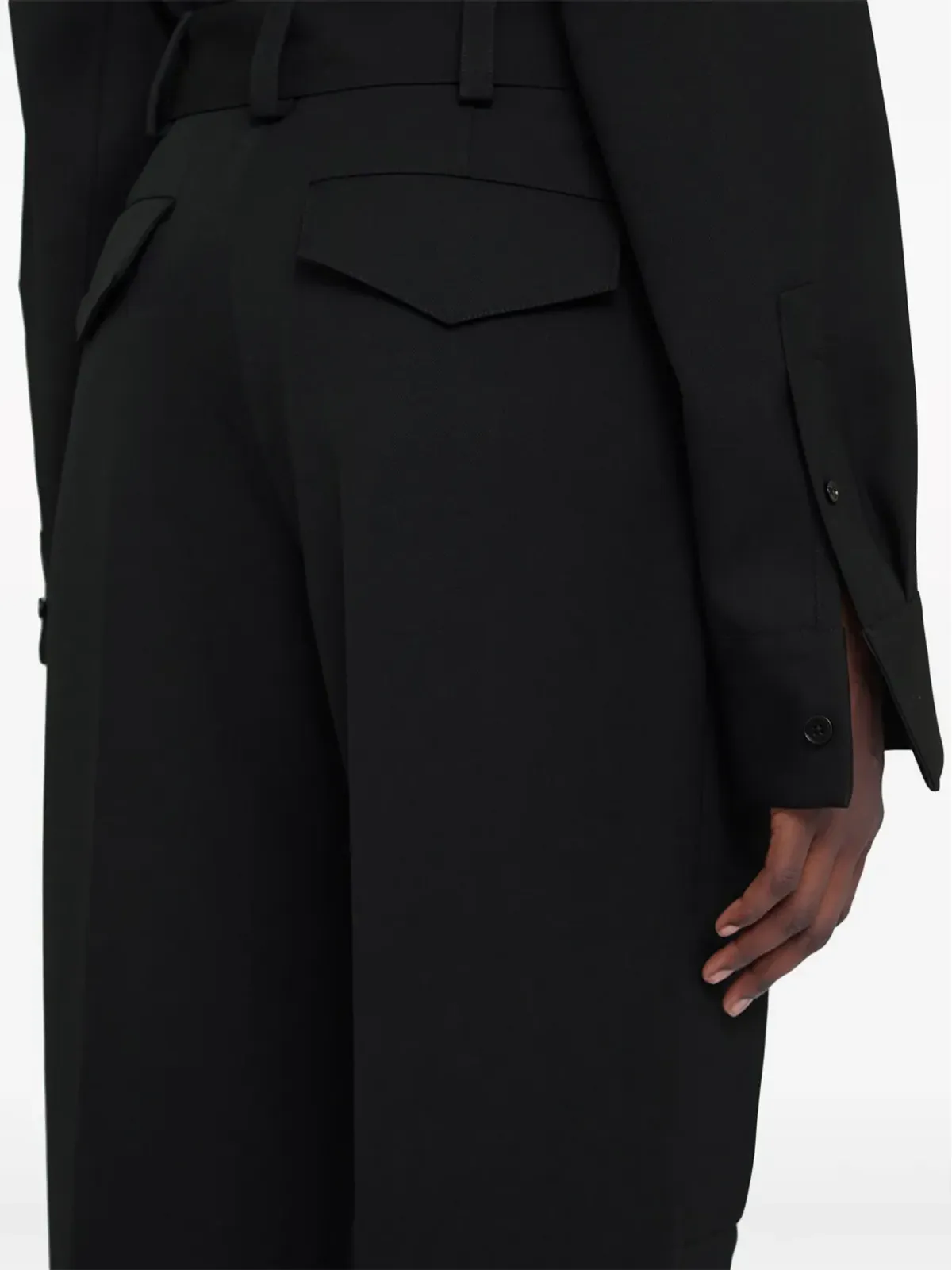 Jil Sander ベルテッド ウール ワイドレッグ トラウザーズ - 画像5