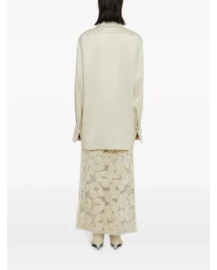 Jil Sander ポインテッドカラー サテン シャツ ホワイト - サムネイル4