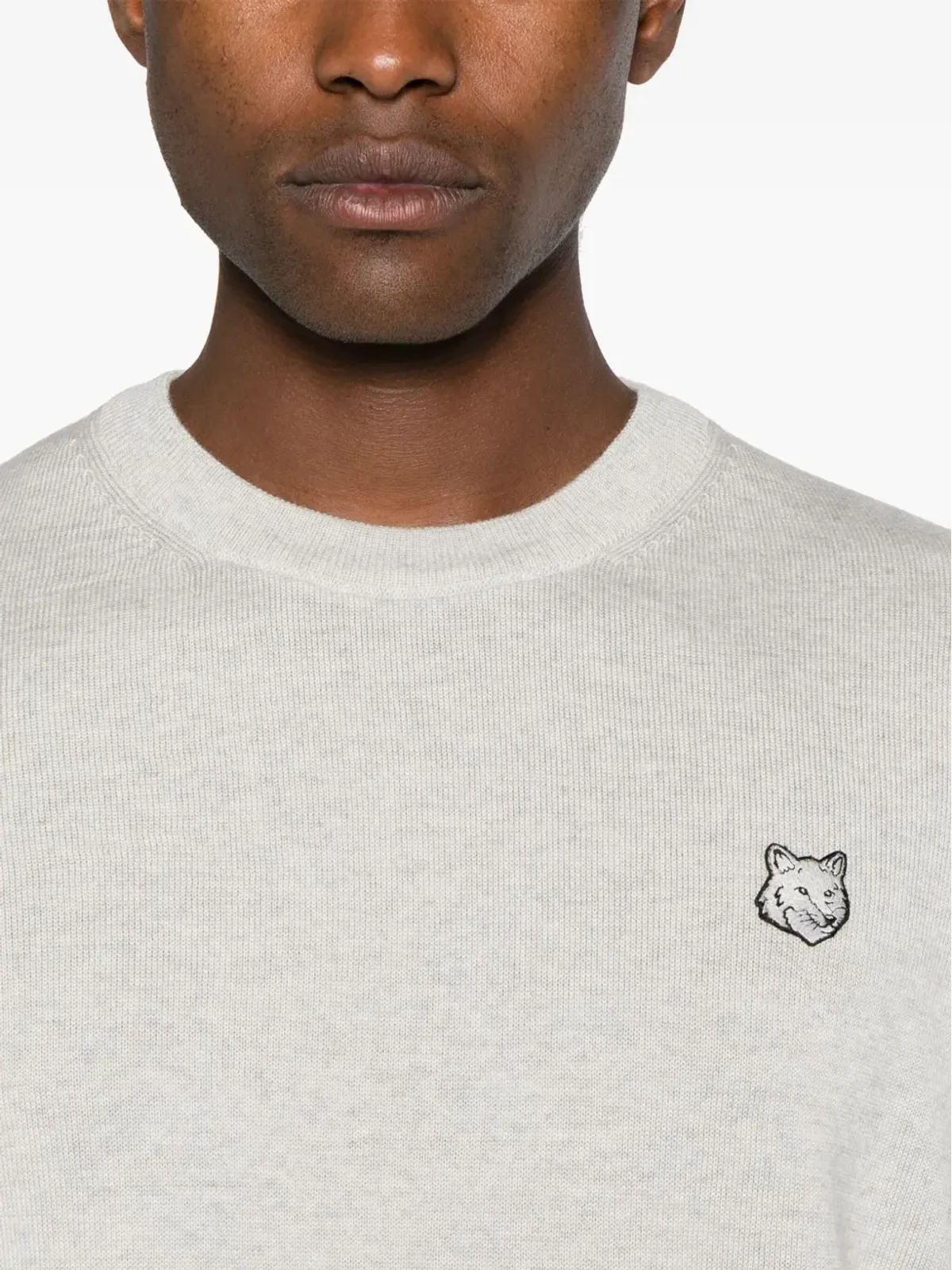 Maison Kitsuné ロゴパッチ コットンジャンパー - グレー - 画像5