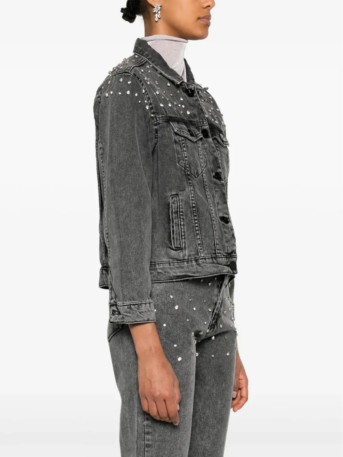 Ana Radu クリスタル装飾デニムジャケット - 画像3