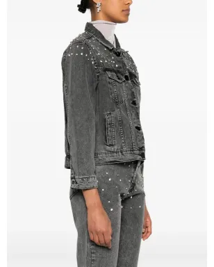 Ana Radu クリスタル装飾デニムジャケット - サムネイル3