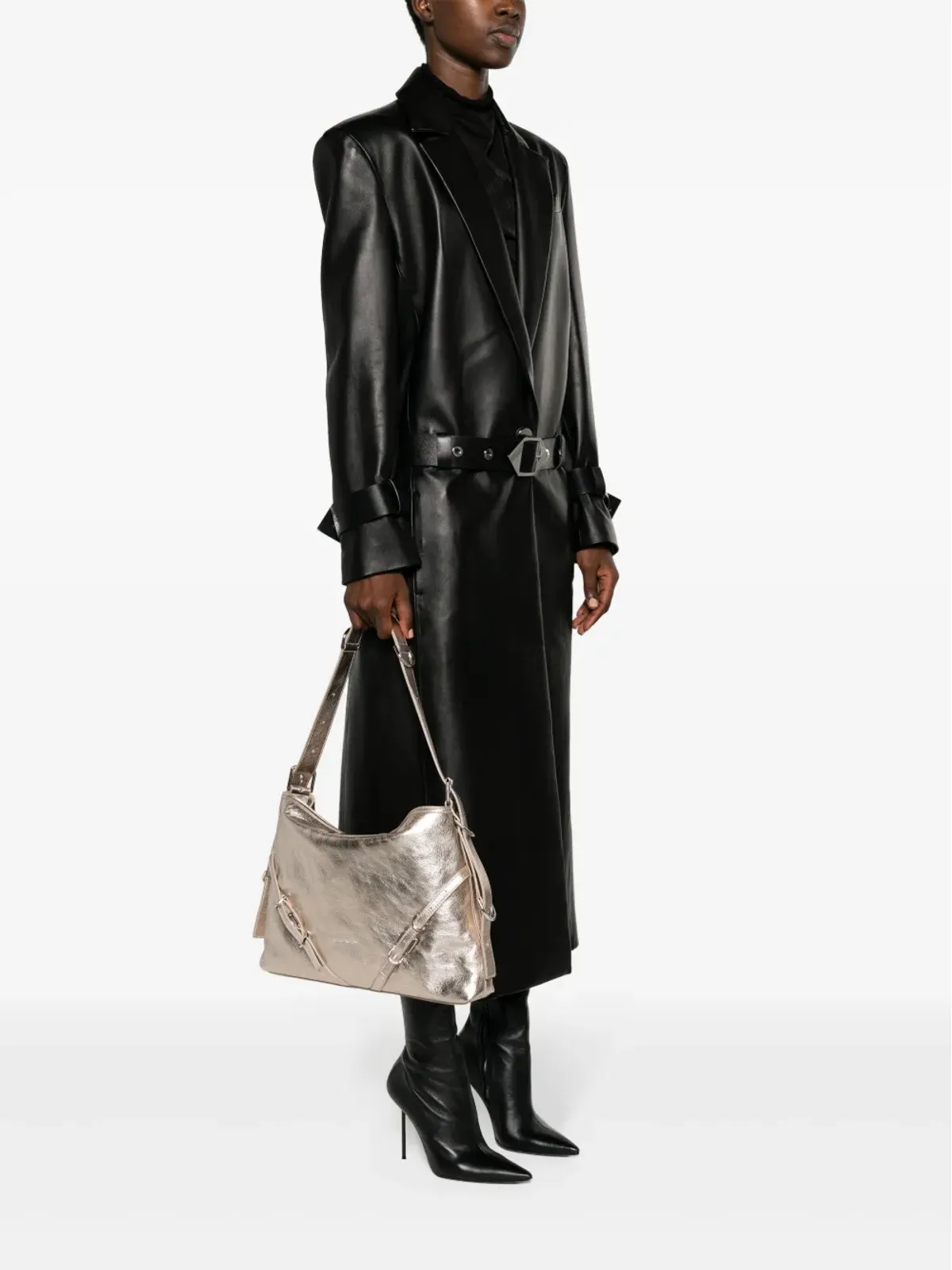 Givenchy ミディアム Voyou ラミネーテッド ショルダーバッグ - 金色 - 画像2