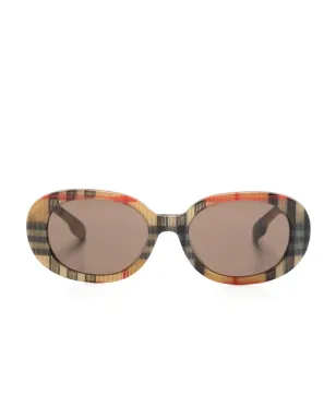 Burberry Kids ヴィンテージチェック オーバルフレーム サングラス - サムネイル1