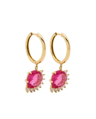 Pascale Monvoisin 18kt yellow gold Sun Nº2 diamond and tourmaline single earring - サムネイル1