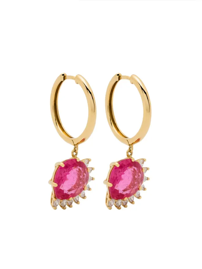 Pascale Monvoisin Pascale Monvoisin 18kt yellow gold Sun Nº2 diamond and tourmaline single earringの商品画像