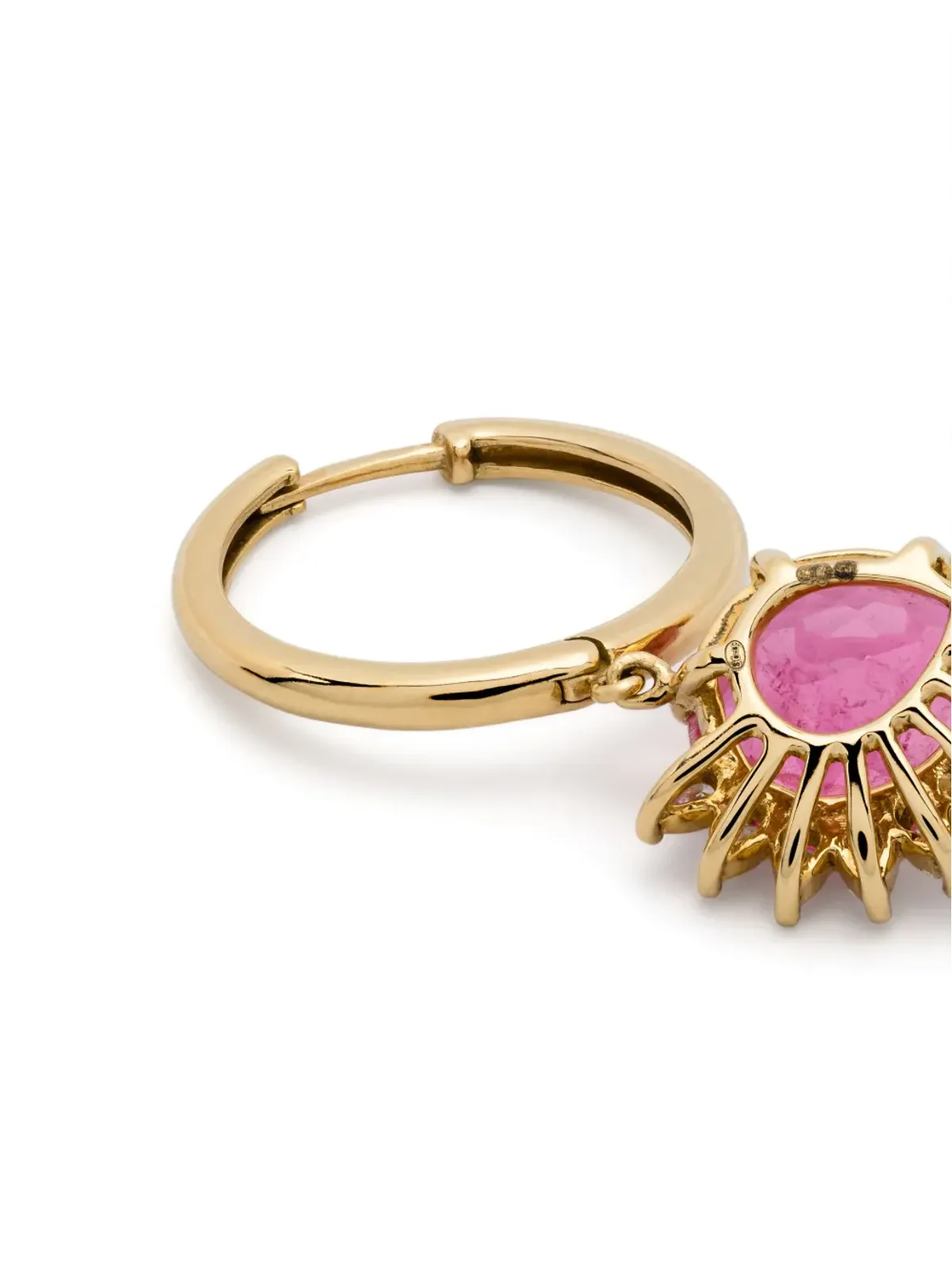 Pascale Monvoisin 18kt yellow gold Sun Nº2 diamond and tourmaline single earring - 画像3