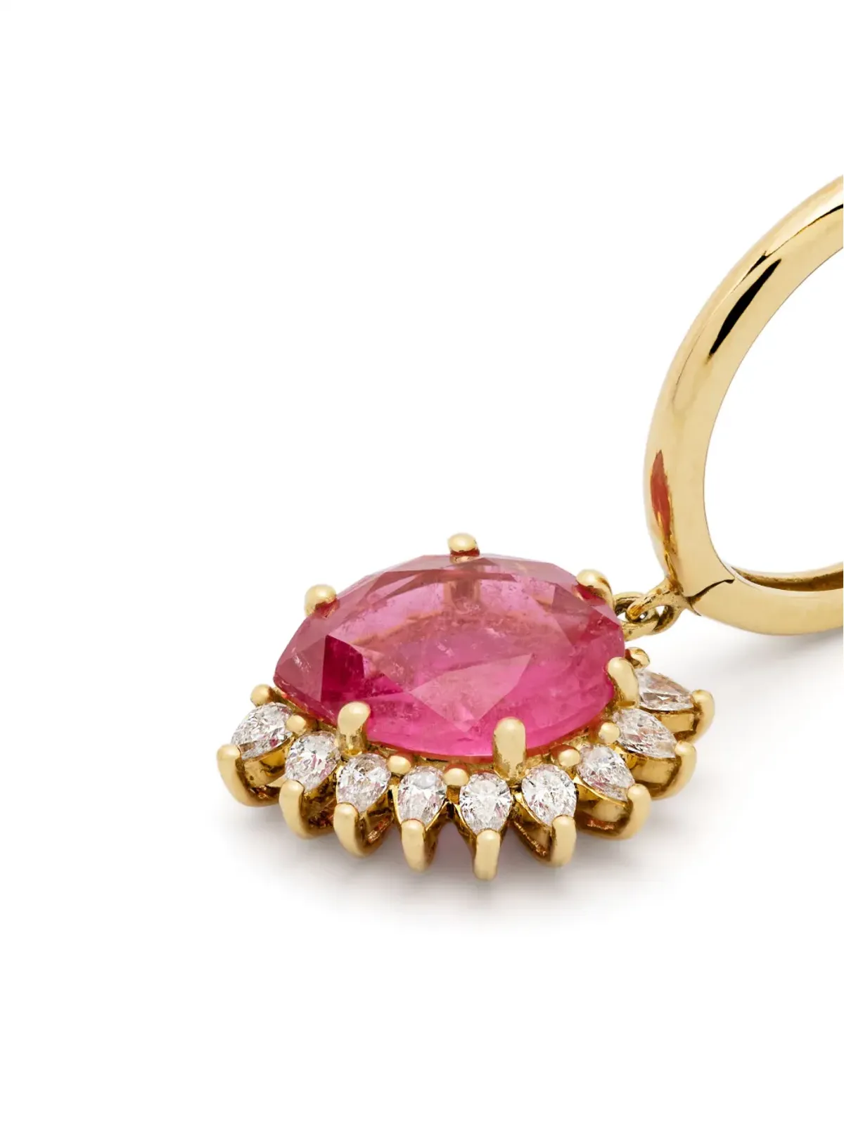 Pascale Monvoisin 18kt yellow gold Sun Nº2 diamond and tourmaline single earring - 画像4