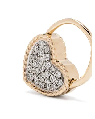 Yvonne Léon 9kt イエローゴールド Creole Cadenas Coeur ダイヤモンド イヤリング - サムネイル4