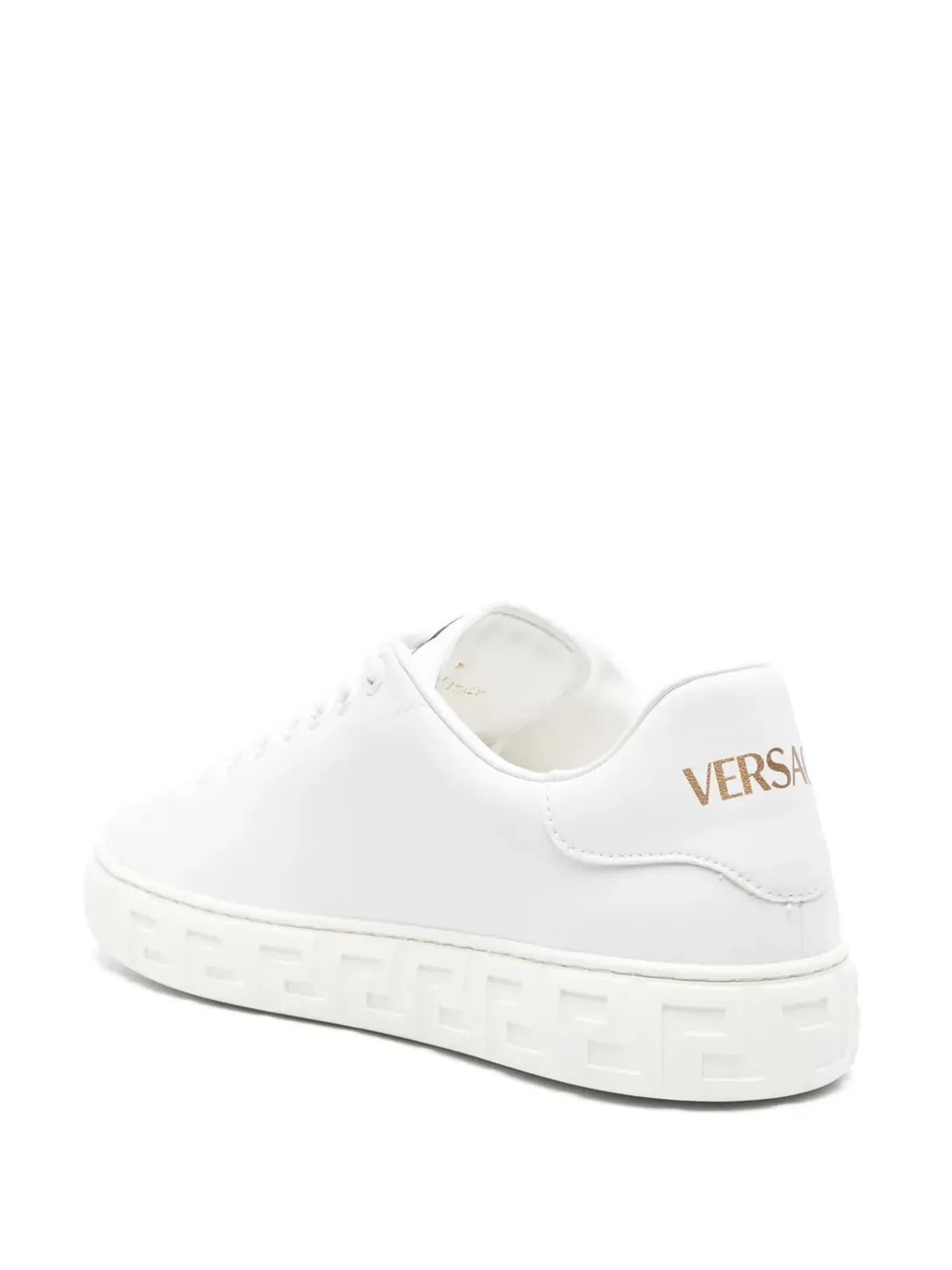 Versace Grecaエンボス レザーのスニーカー ホワイト - 画像3