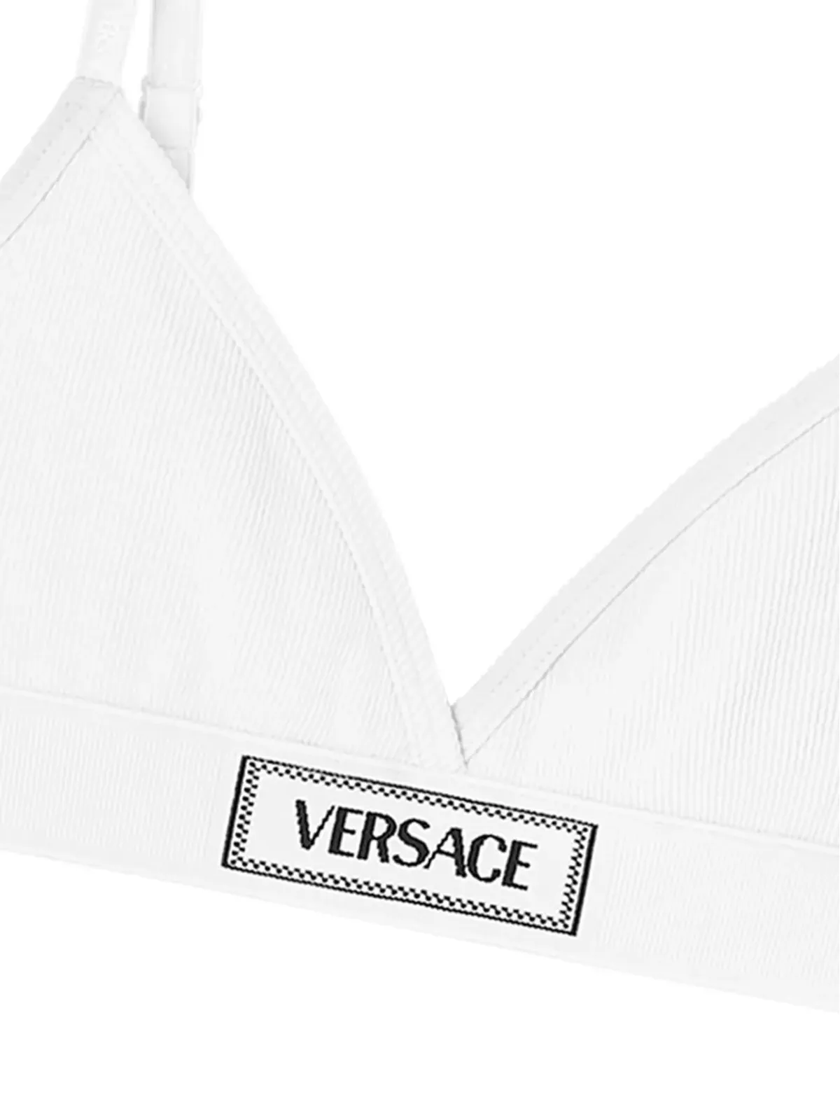 Versace ロゴパッチ コットンブレンド ブラ - White - 画像2
