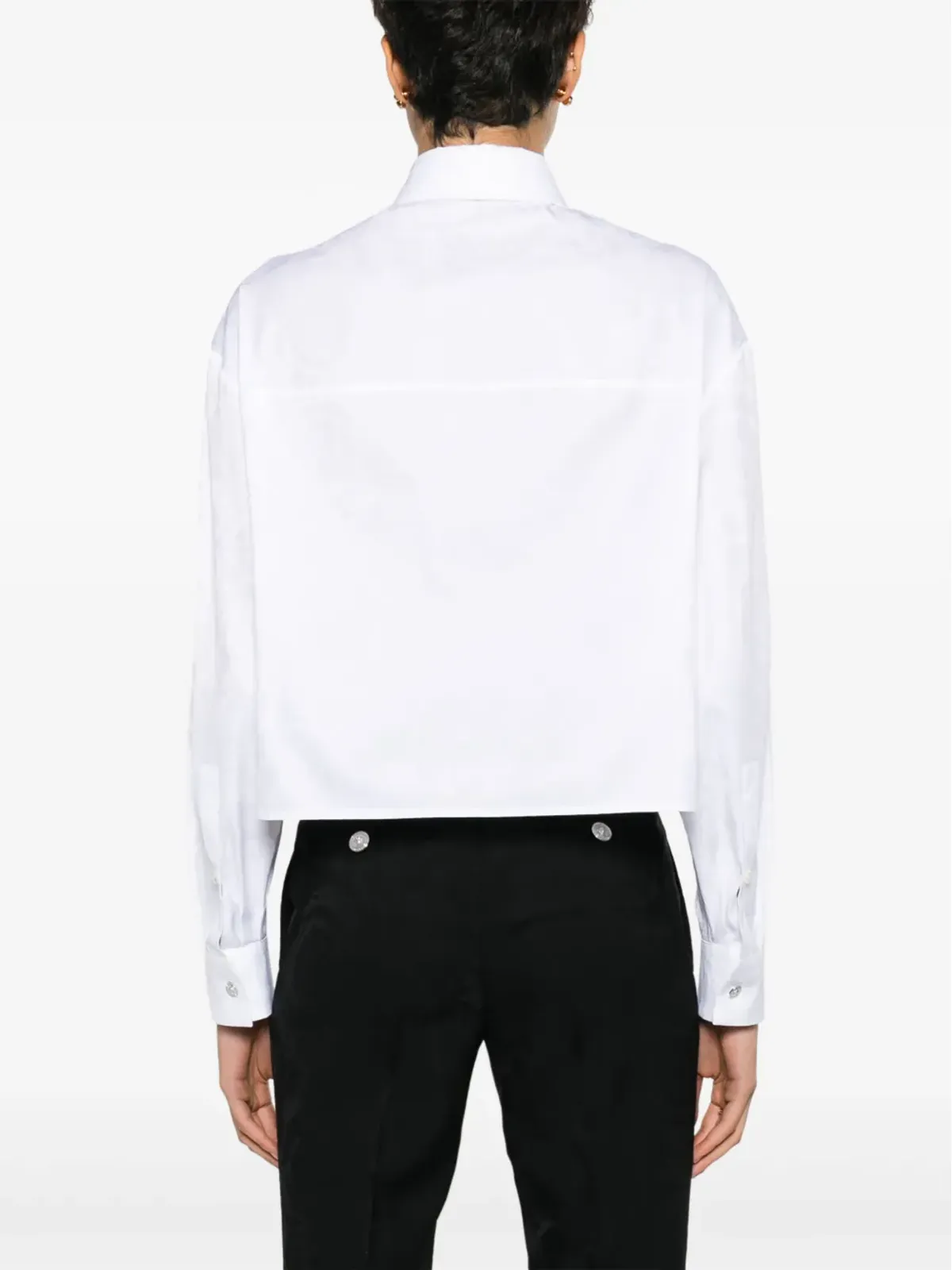 Versace バロッコ ジャカード クロップドシャツ ホワイト - 画像4