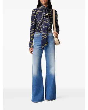 Versace メデューサ 95 ミッドライズ フレアジーンズ ブルー - サムネイル2